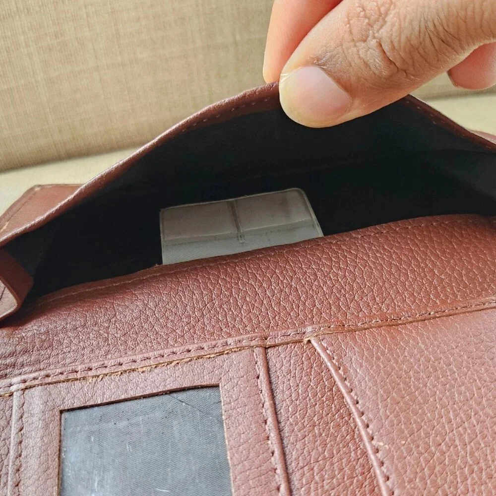 Travel Wallet Passport Holder Brown Genuine Leather Card Holder Purse Handmade